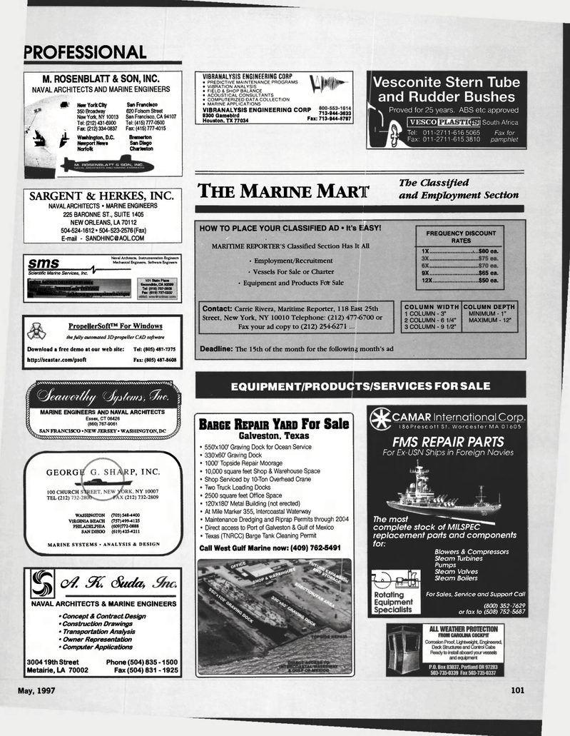 Maritime Reporter Magazine, page 93,  May 1997