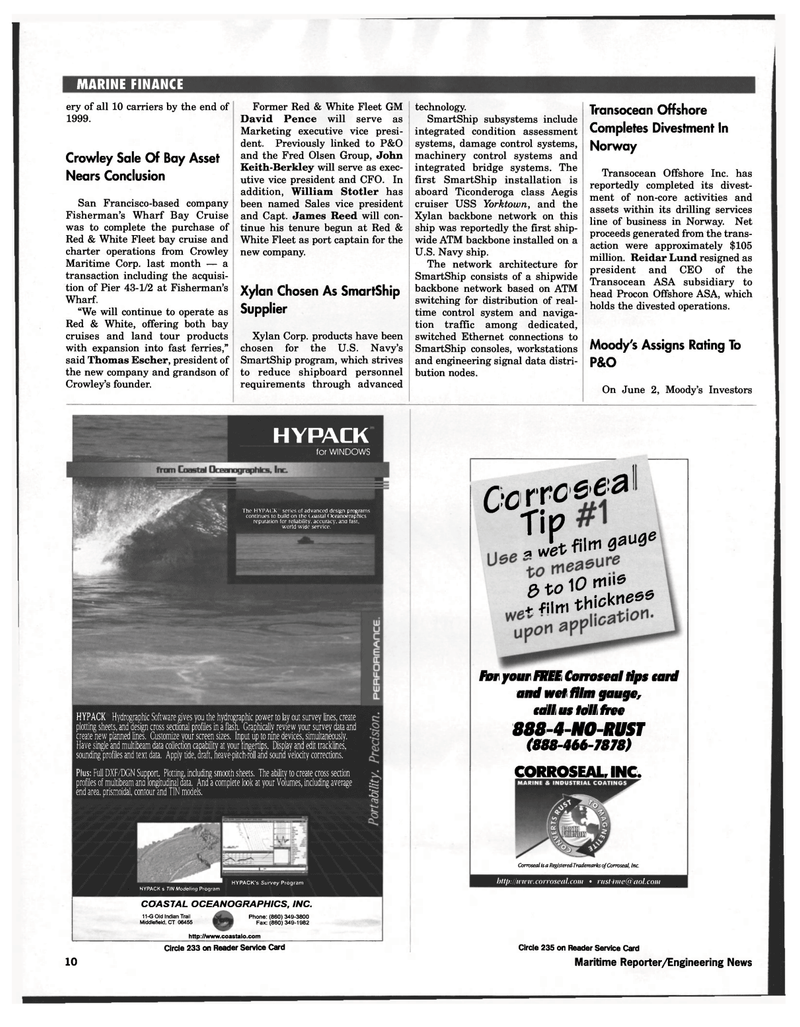 Maritime Reporter Magazine, page 10,  Jul 1997