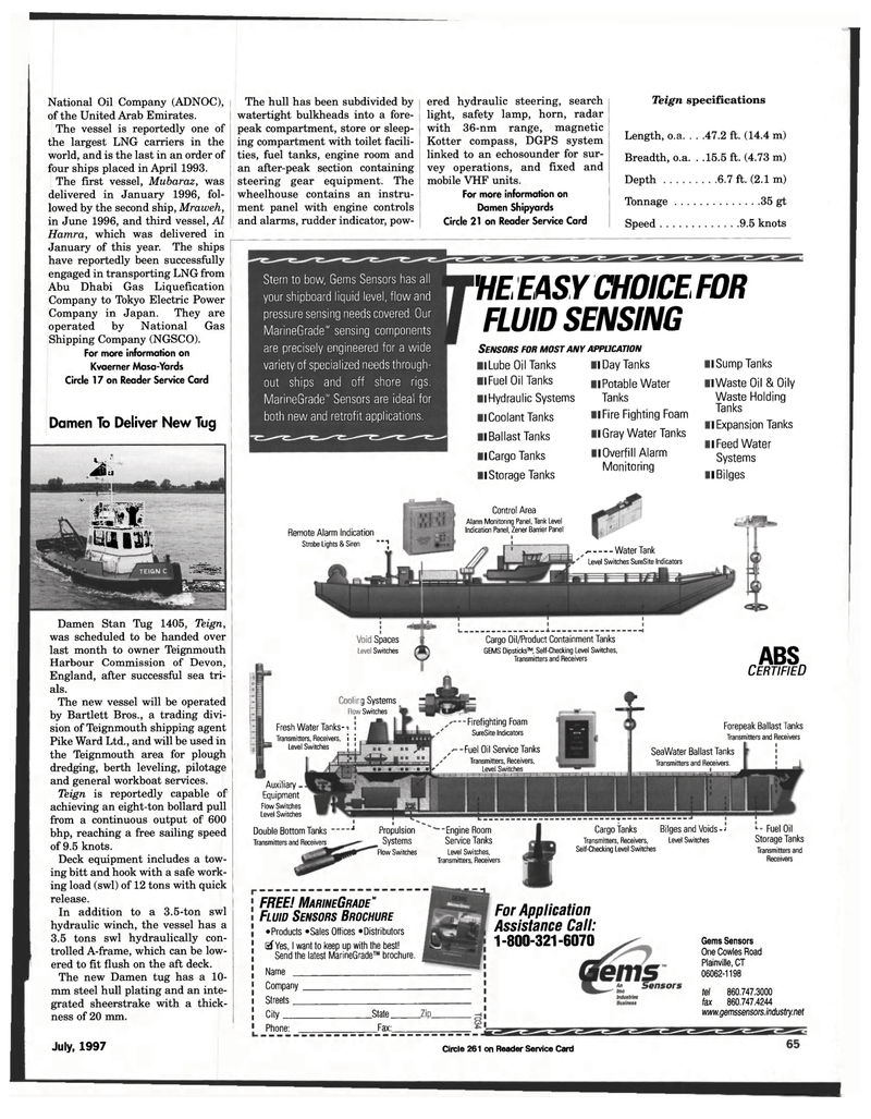 Maritime Reporter Magazine, page 65,  Jul 1997