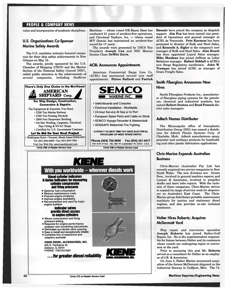 Maritime Reporter Magazine, page 86,  Jul 1997