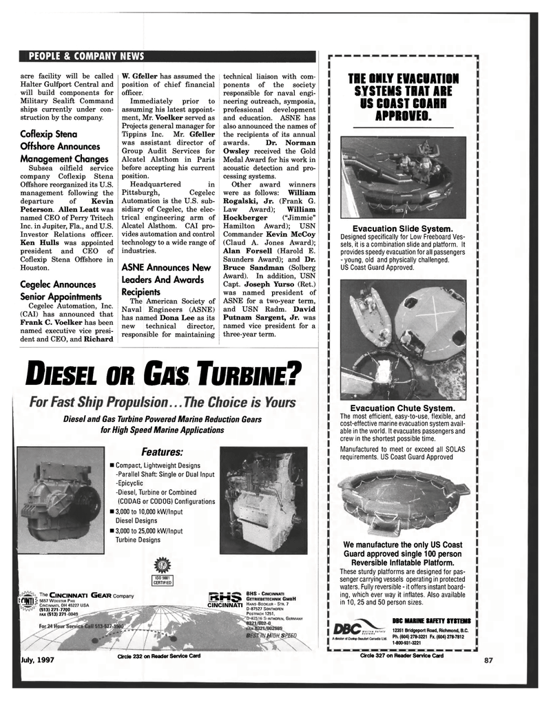 Maritime Reporter Magazine, page 87,  Jul 1997