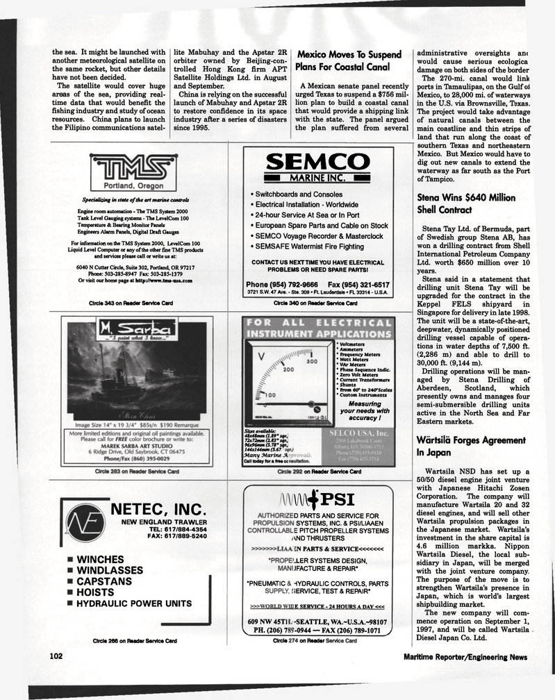 Maritime Reporter Magazine, page 102,  Aug 1997