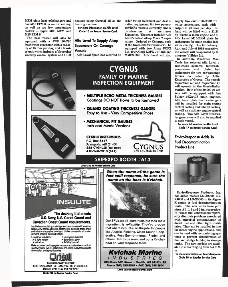 Maritime Reporter Magazine, page 22,  Aug 1997
