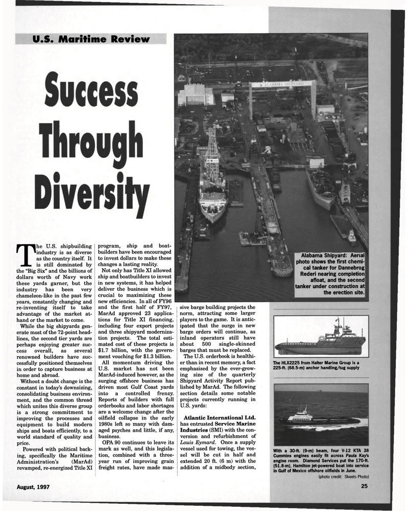 Maritime Reporter Magazine, page 25,  Aug 1997