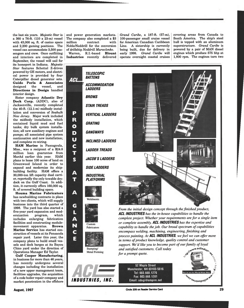 Maritime Reporter Magazine, page 29,  Aug 1997