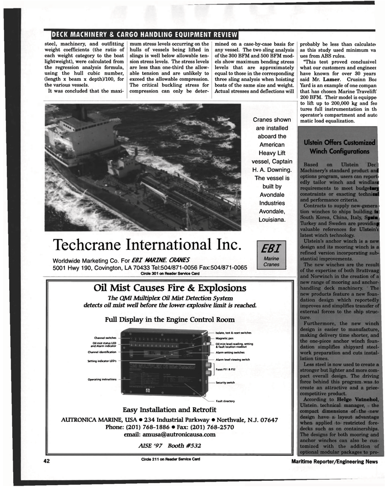 Maritime Reporter Magazine, page 42,  Aug 1997