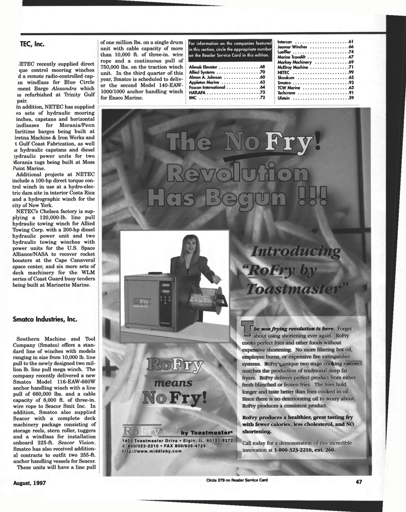 Maritime Reporter Magazine, page 47,  Aug 1997