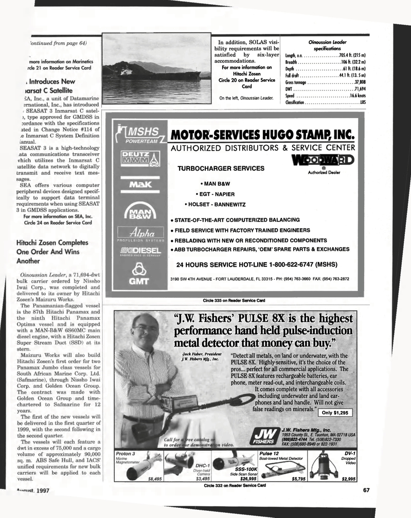 Maritime Reporter Magazine, page 67,  Aug 1997