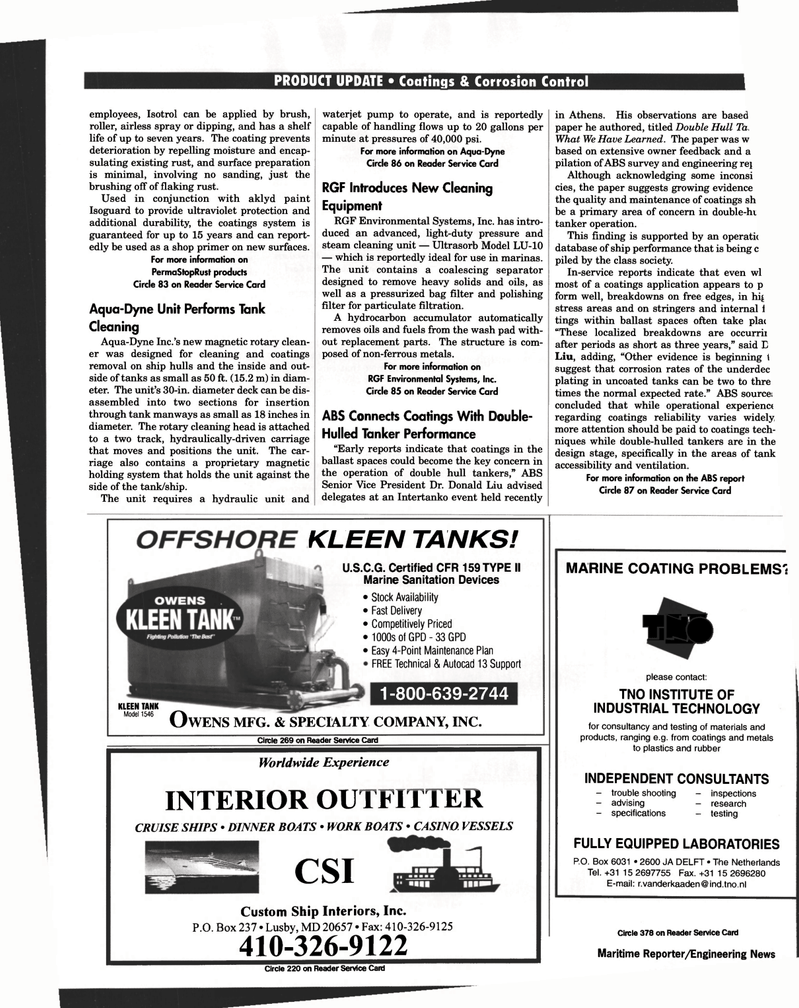 Maritime Reporter Magazine, page 90,  Aug 1997
