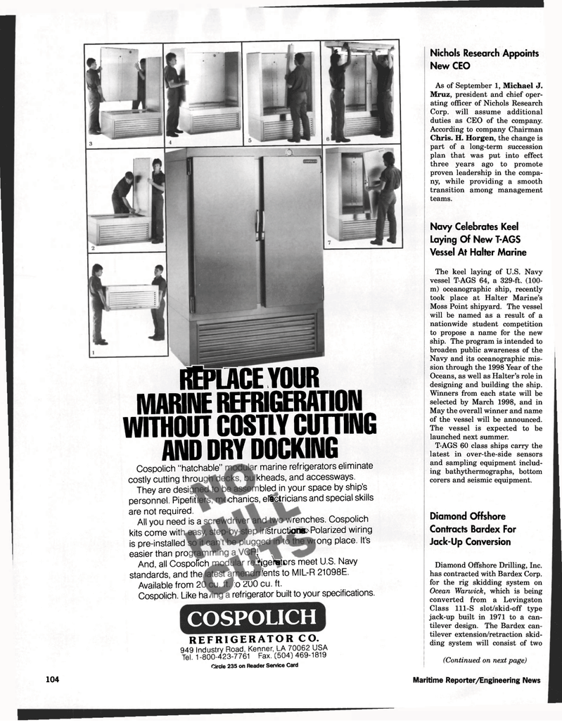 Maritime Reporter Magazine, page 104,  Sep 1997