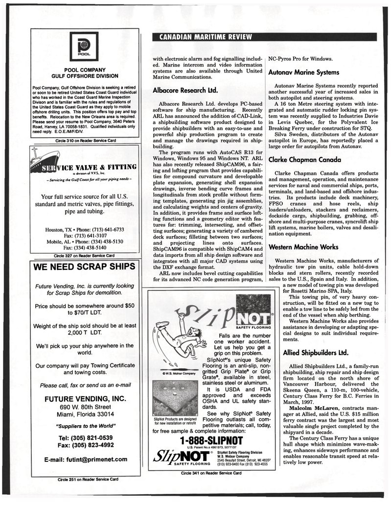 Maritime Reporter Magazine, page 108,  Sep 1997