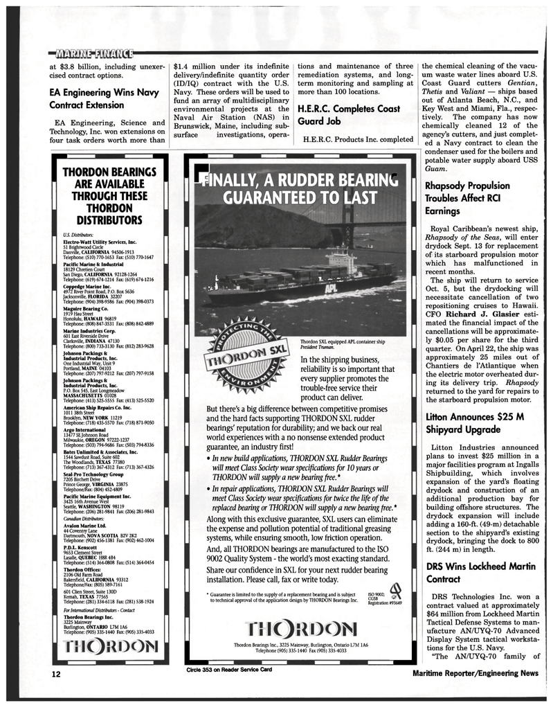 Maritime Reporter Magazine, page 12,  Sep 1997