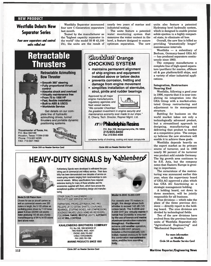 Maritime Reporter Magazine, page 102,  Oct 1997