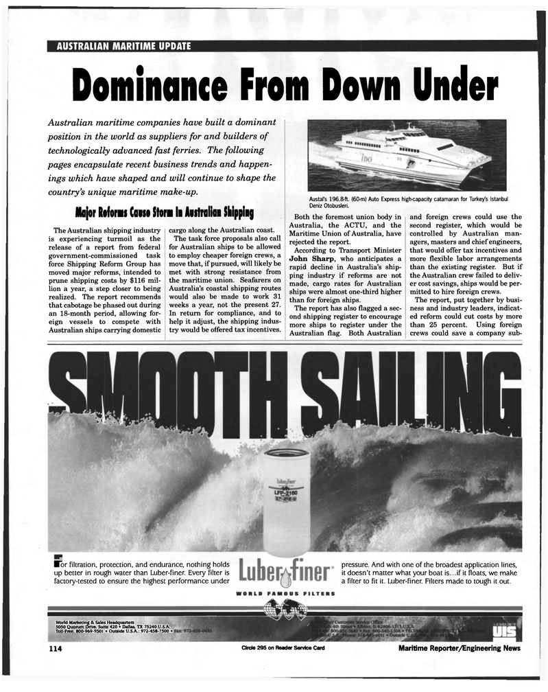 Maritime Reporter Magazine, page 104,  Oct 1997