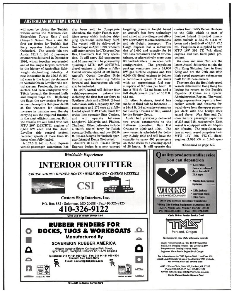 Maritime Reporter Magazine, page 106,  Oct 1997