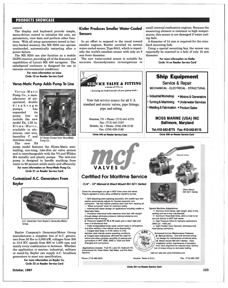 Maritime Reporter Magazine, page 113,  Oct 1997