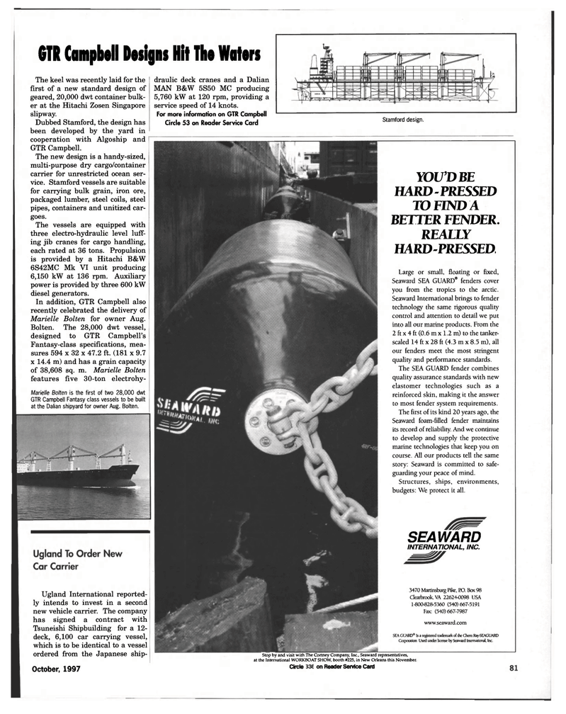 Maritime Reporter Magazine, page 71,  Oct 1997