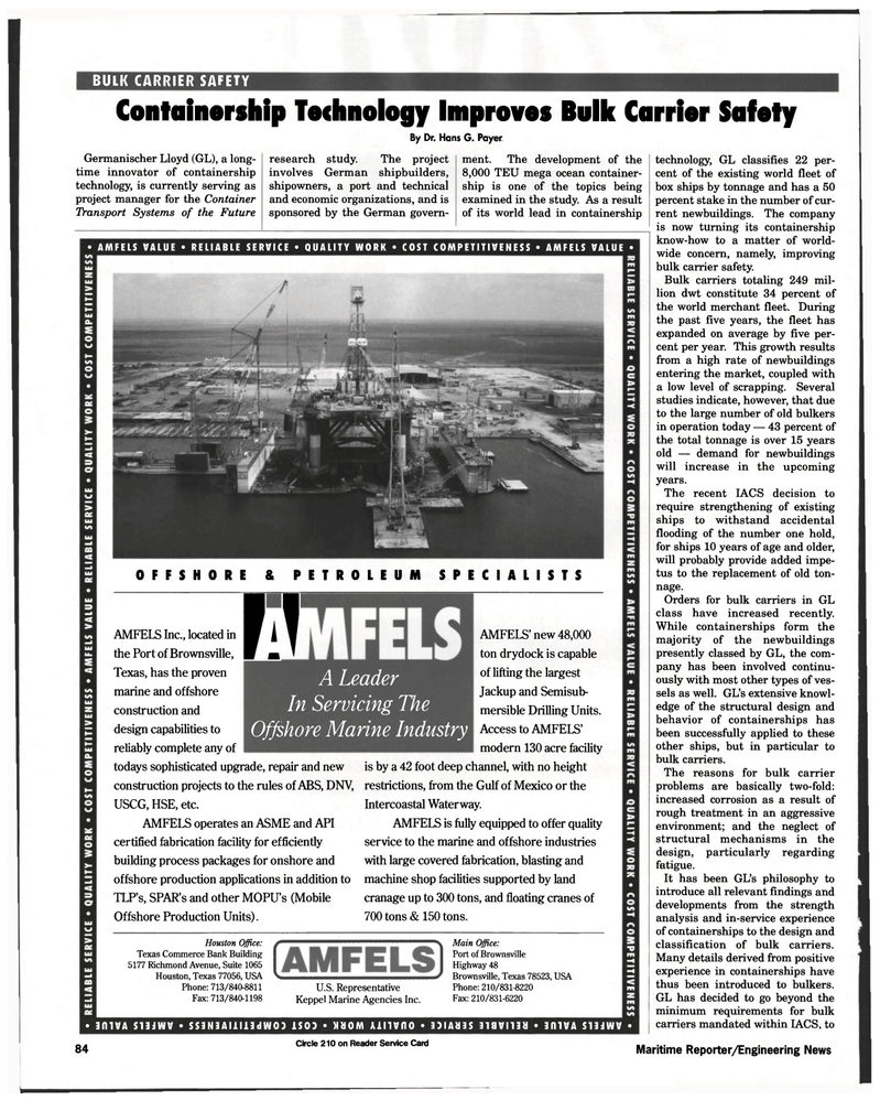 Maritime Reporter Magazine, page 74,  Oct 1997