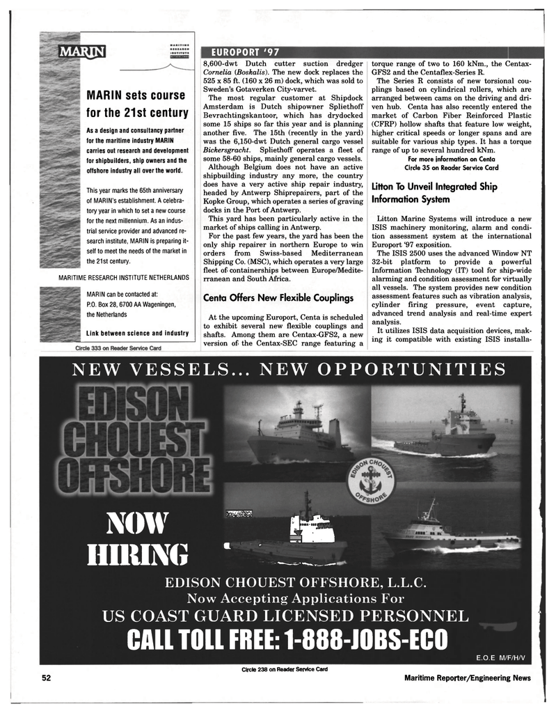Maritime Reporter Magazine, page 54,  Nov 1997