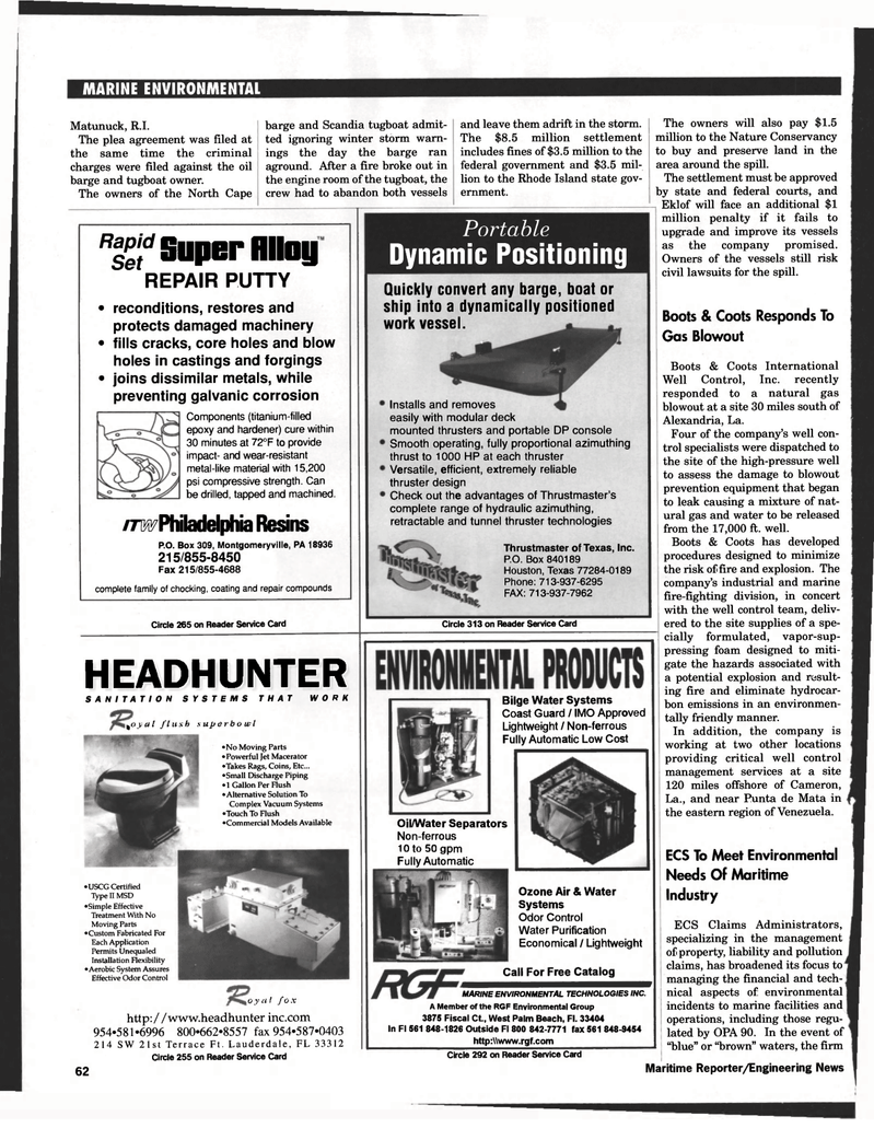 Maritime Reporter Magazine, page 64,  Nov 1997