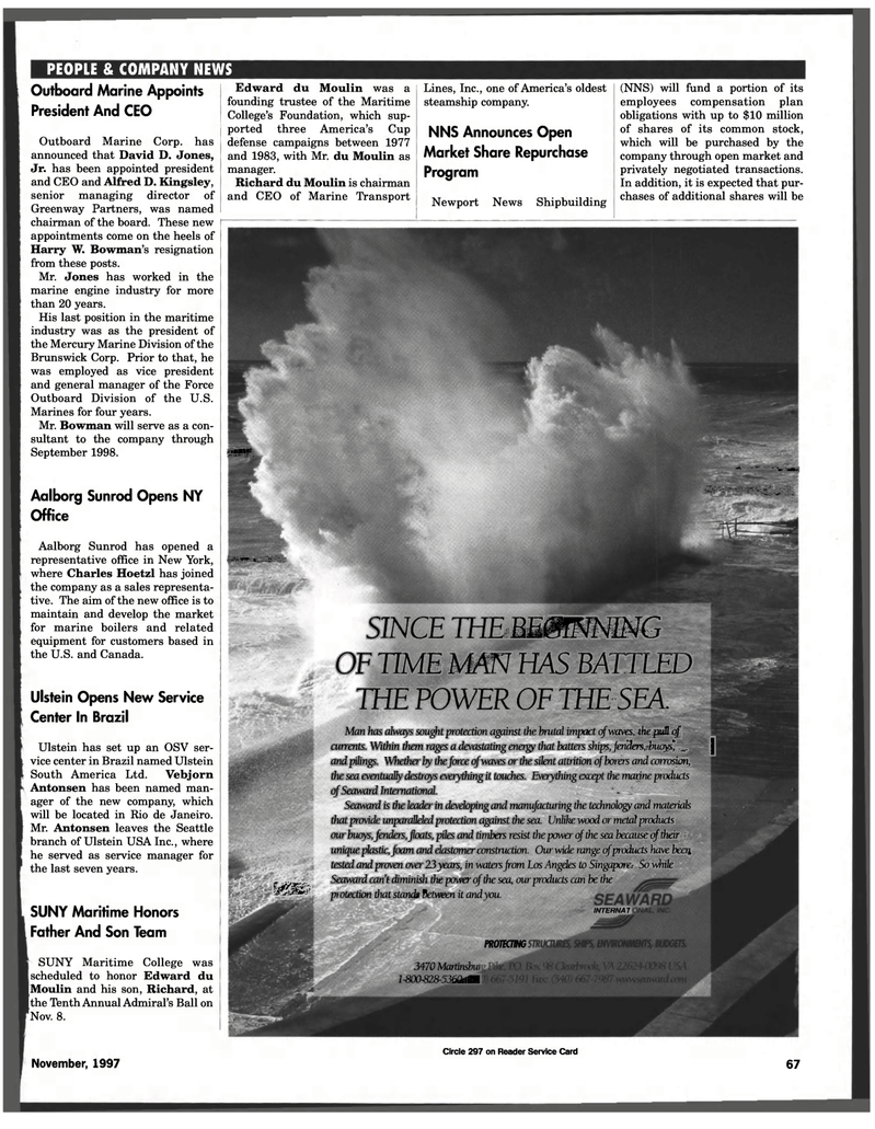 Maritime Reporter Magazine, page 69,  Nov 1997