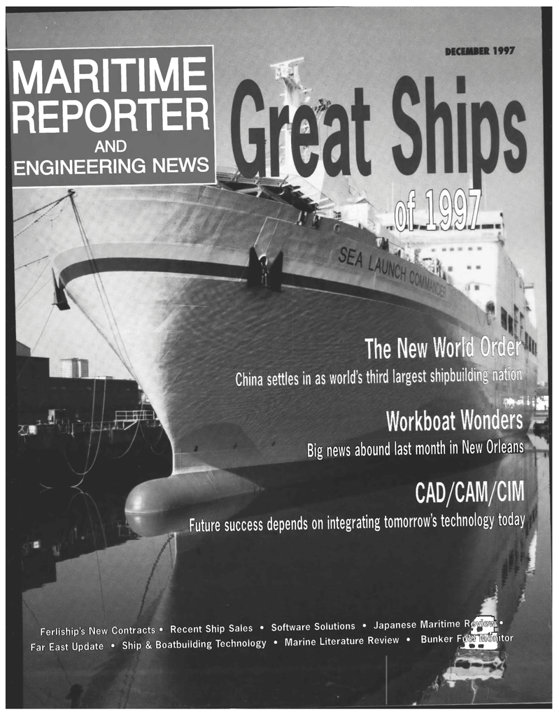 Maritime Reporter Magazine Cover Dec 1997 - 