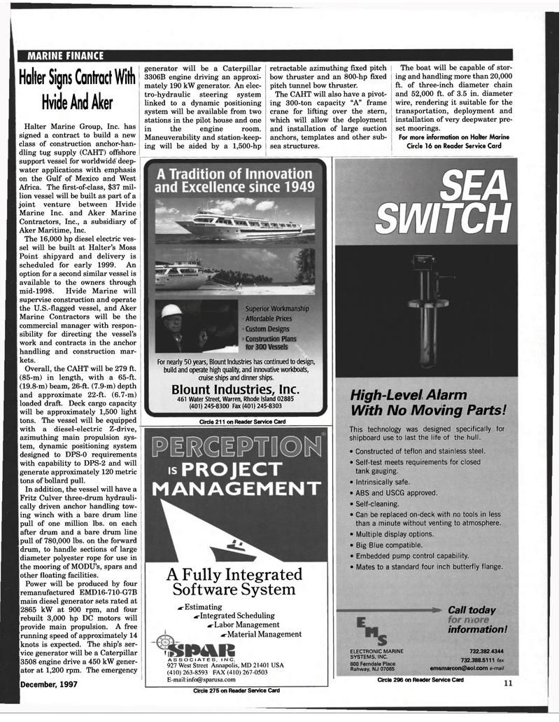 Maritime Reporter Magazine, page 11,  Dec 1997