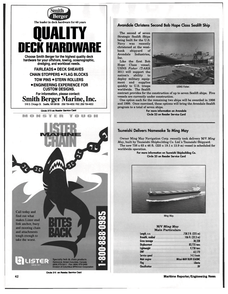 Maritime Reporter Magazine, page 42,  Dec 1997