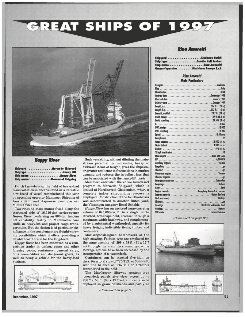 Maritime Reporter Magazine, page 52,  Dec 1997