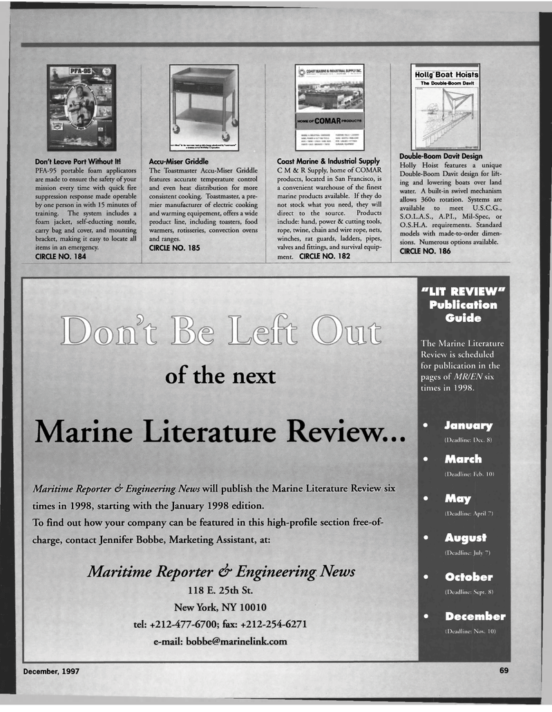 Maritime Reporter Magazine, page 70,  Dec 1997