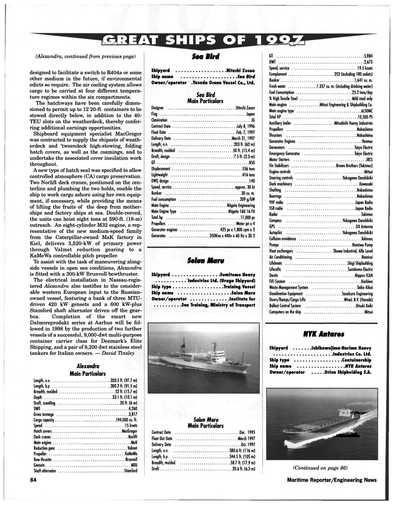 Maritime Reporter Magazine, page 85,  Dec 1997