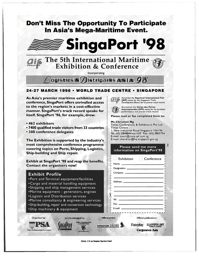 Maritime Reporter Magazine, page 3rd Cover,  Dec 1997