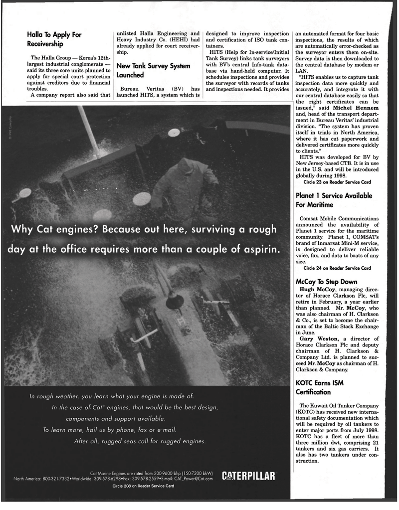 Maritime Reporter Magazine, page 16,  Jan 1998