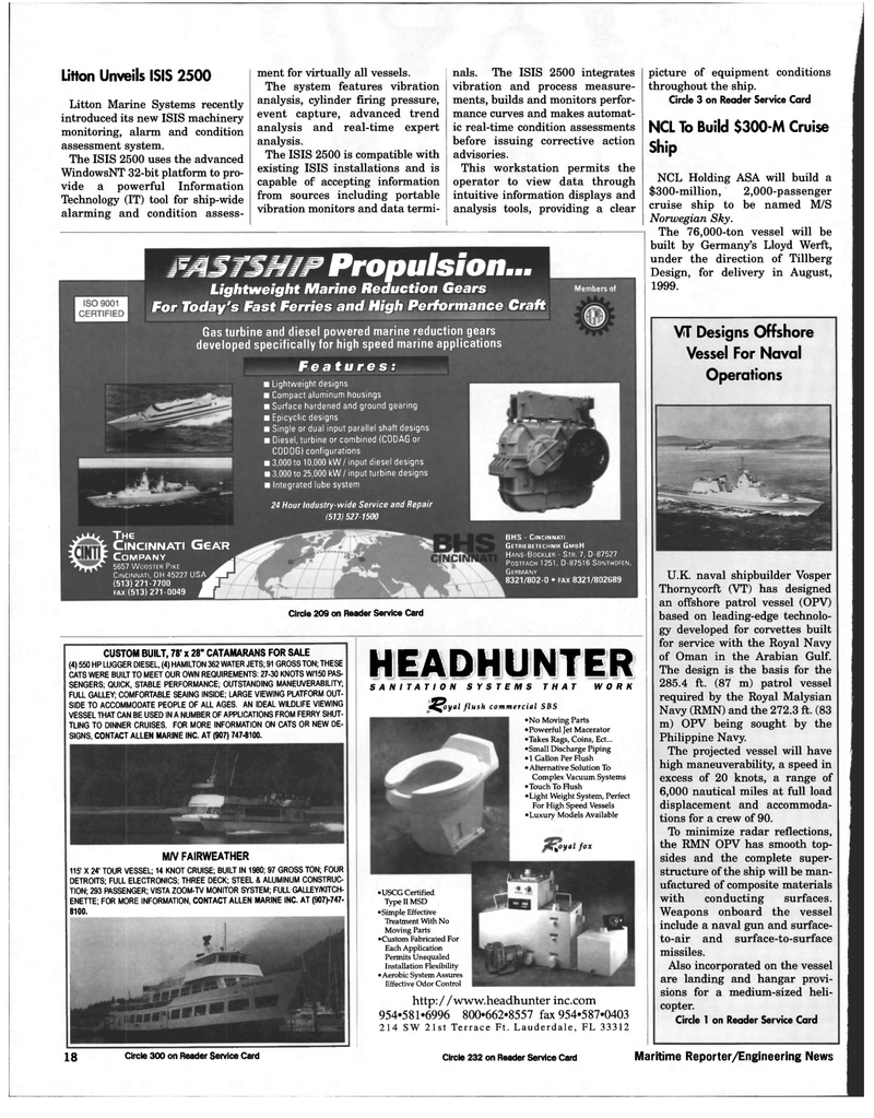 Maritime Reporter Magazine, page 18,  Jan 1998