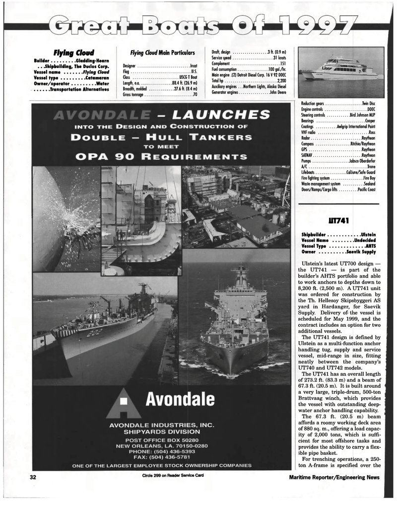 Maritime Reporter Magazine, page 32,  Jan 1998