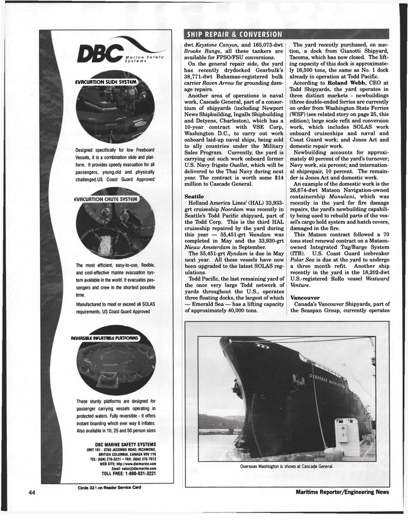 Maritime Reporter Magazine, page 44,  Jan 1998