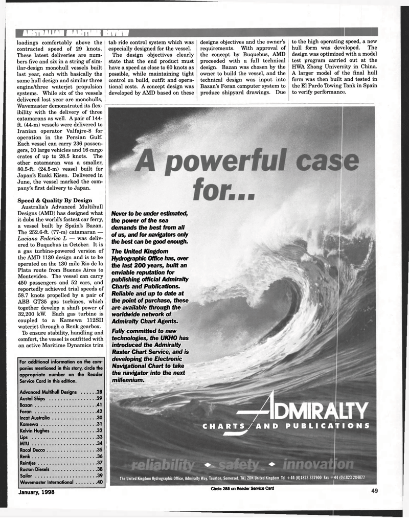 Maritime Reporter Magazine, page 49,  Jan 1998