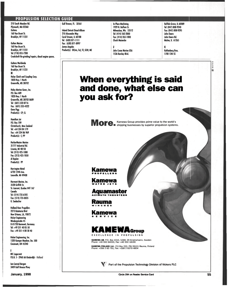 Maritime Reporter Magazine, page 55,  Jan 1998