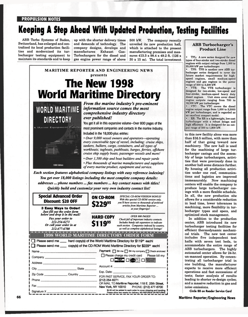 Maritime Reporter Magazine, page 66,  Jan 1998