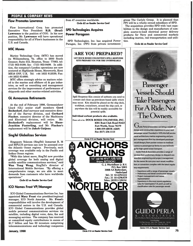 Maritime Reporter Magazine, page 75,  Jan 1998