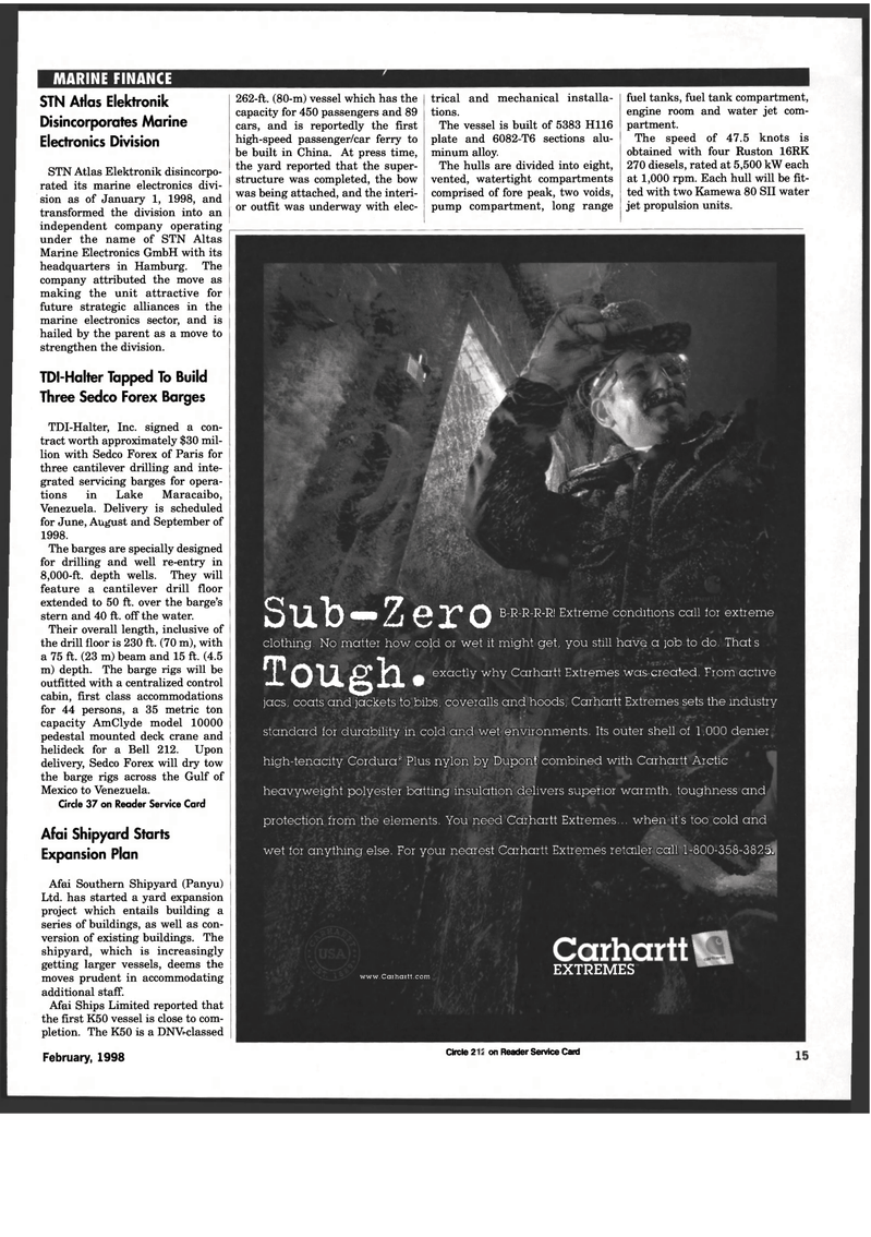 Maritime Reporter Magazine, page 15,  Feb 1998