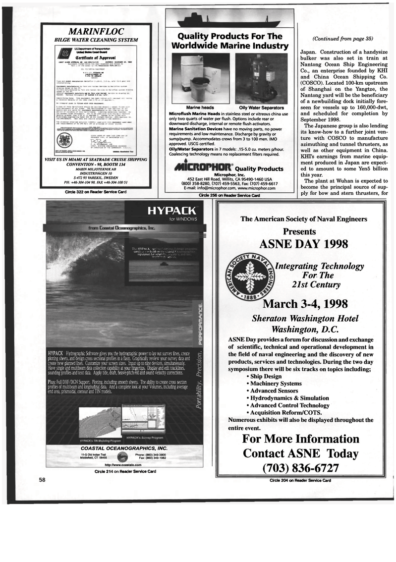 Maritime Reporter Magazine, page 62,  Feb 1998