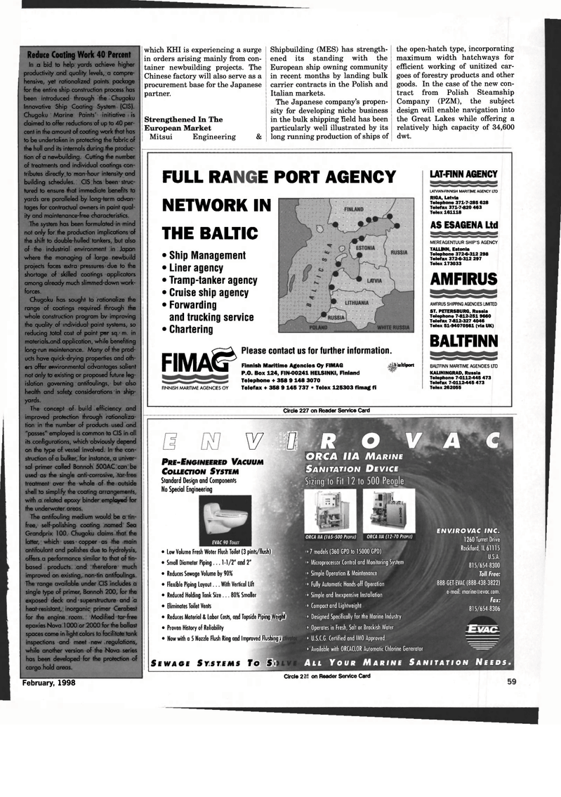 Maritime Reporter Magazine, page 63,  Feb 1998