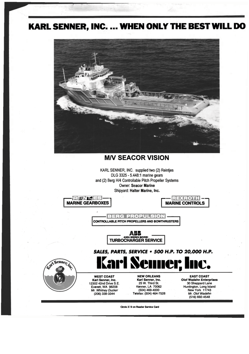 Maritime Reporter Magazine, page 4th Cover,  Feb 1998