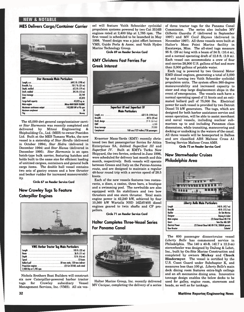 Maritime Reporter Magazine, page 34,  Mar 1998