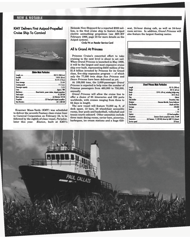Maritime Reporter Magazine, page 36,  Mar 1998