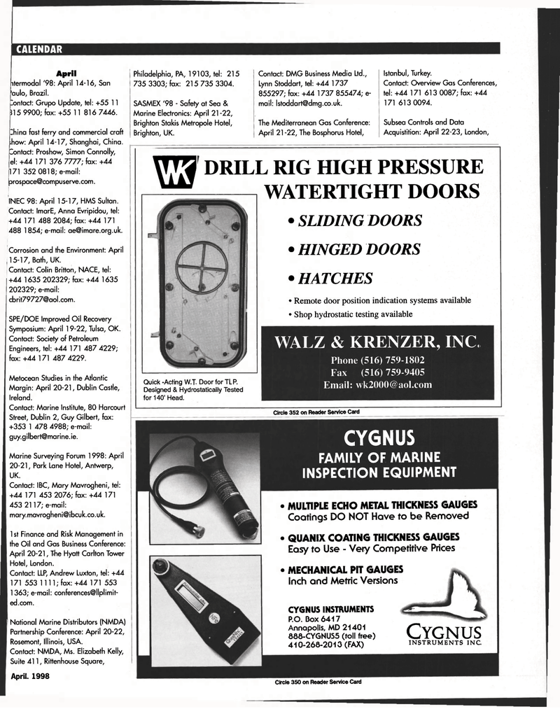 Maritime Reporter Magazine, page 109,  Apr 1998