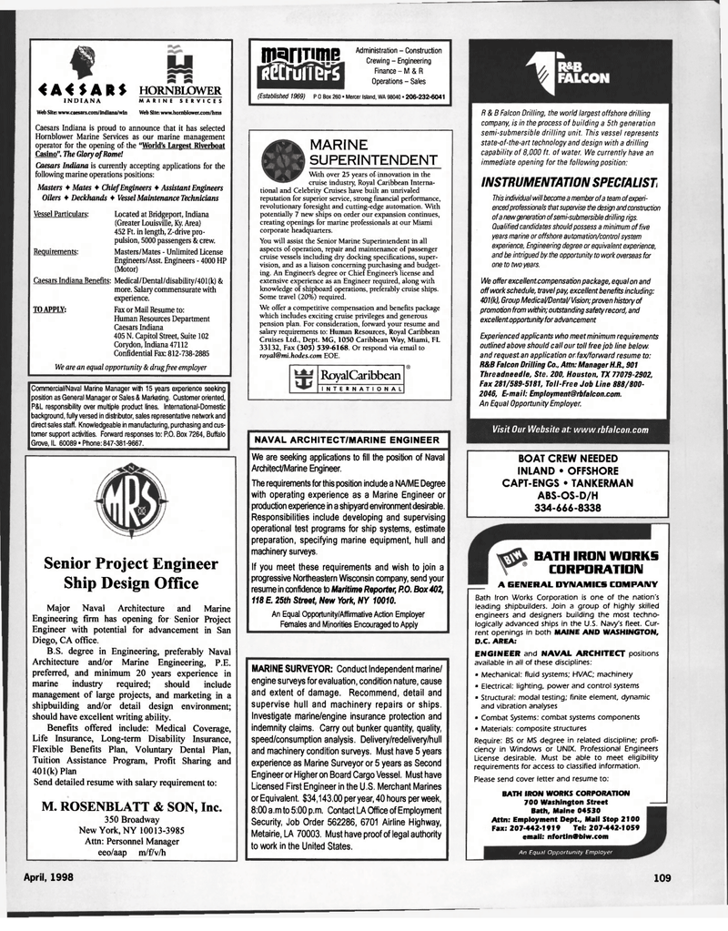Maritime Reporter Magazine, page 123,  Apr 1998