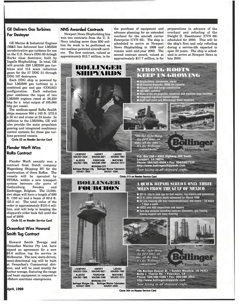 Maritime Reporter Magazine, page 13,  Apr 1998