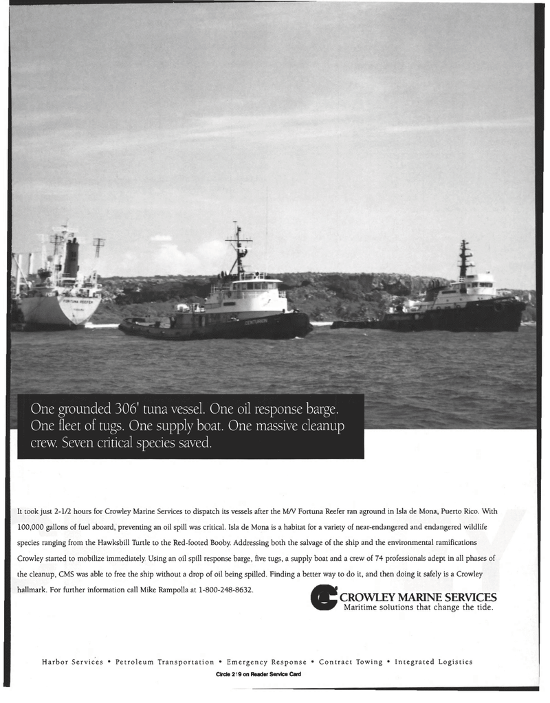Maritime Reporter Magazine, page 1,  Apr 1998